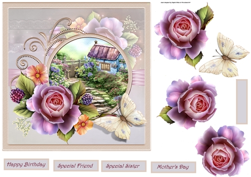 Rose and cottage garden 7x7