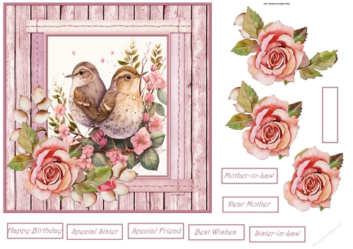 Birds and roses