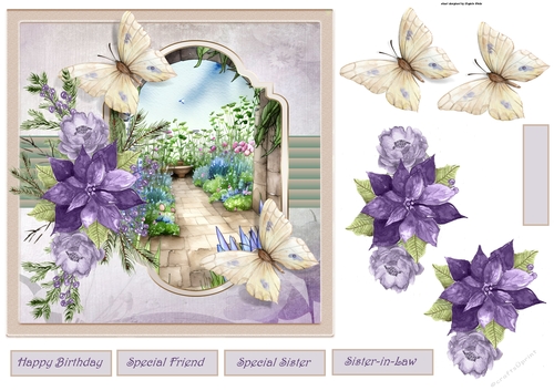 Secret garden and butterfly 7x7