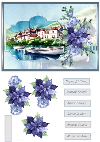 Boats and flowers A5 