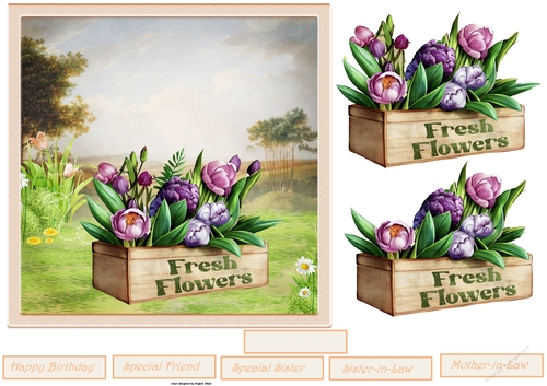 Box of fresh flowers 7x7