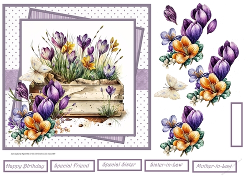 Crocus and butterfly 7x7
