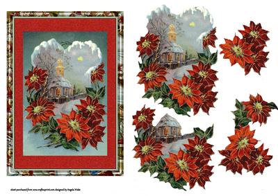 Poinsettias and a Church