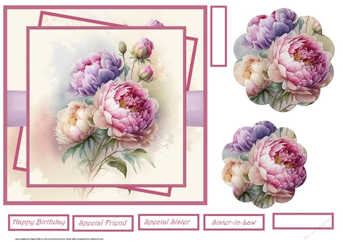Peonies two 7x7