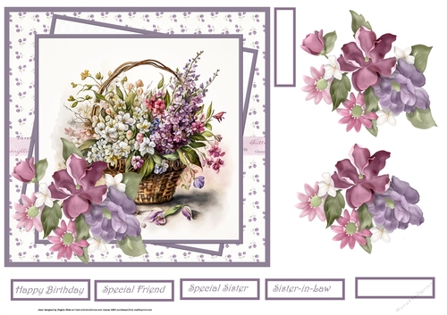 Basket of flowers 7x7