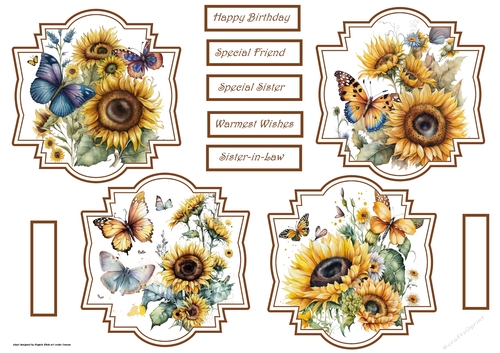 Sunflowers and butterfly toppers