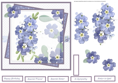 Blue flowers 7x7