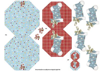 Blue Christmas Stocking and Candy Canes