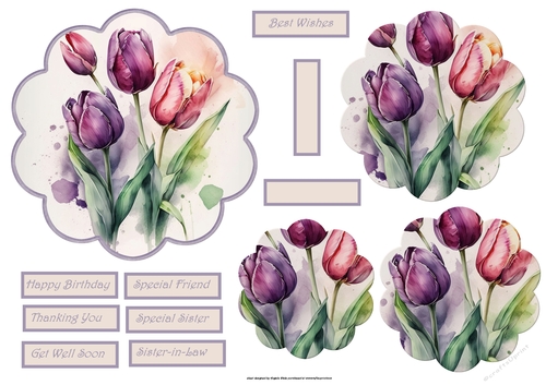 tulips scallop card