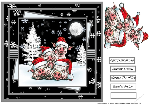 Christmas pigs 8x8