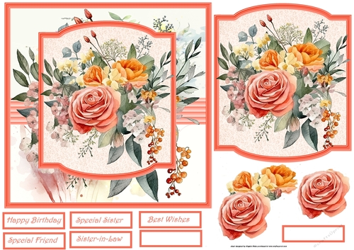 Orange rose 7x7