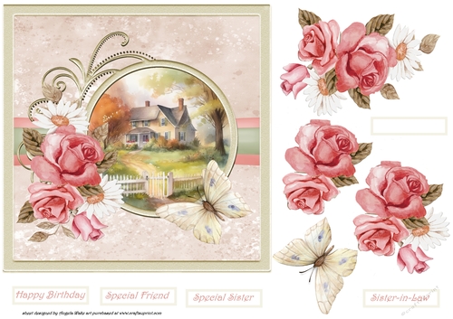 Country home and roses 7x7