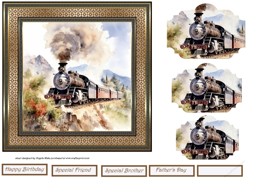 Vintage steam train 7x7