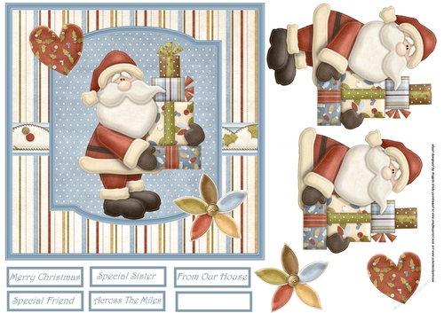 Santa with gifts 7x7