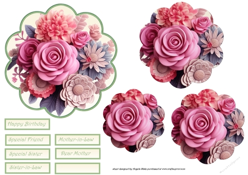 Variety of flowers scallop