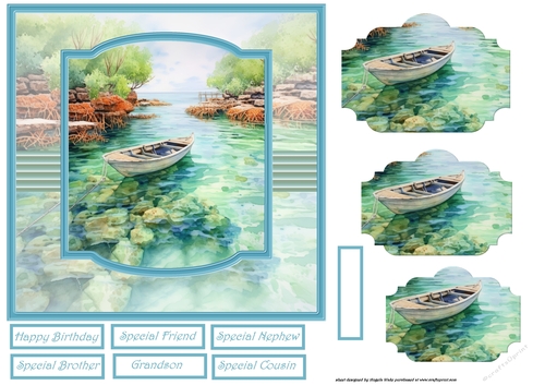 Rowing boat moored up 7x7