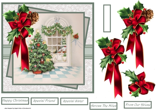  The Christmas tree and holly 7x7