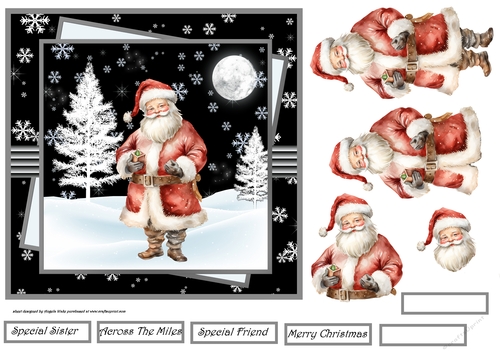 Santa waiting to dress the tree 7x7