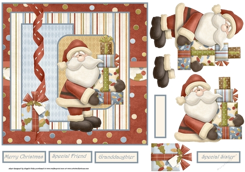 Santa bringing gifts 7x7