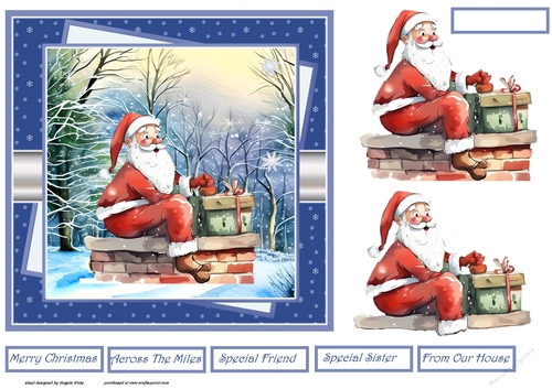 Santa sat on the chimney 7x7