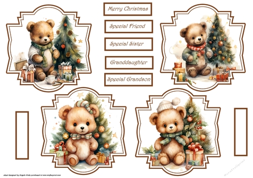 Christmas bear with tree toppers