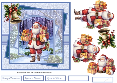 Santa with gifts 7x7