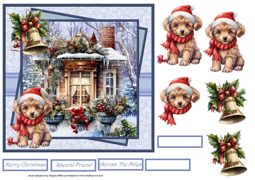Puppy in the garden 7x7