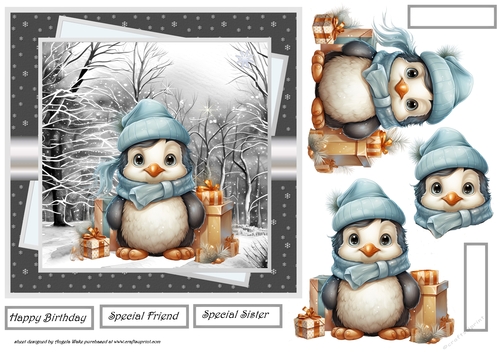 Penguin with gifts 7x7
