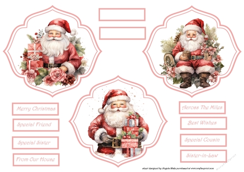 Santa with gifts toppers