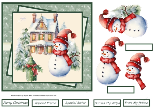 Snowman on duty 7x7