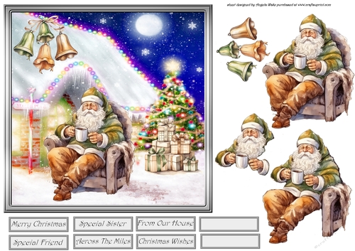 Santa resting at home 7x7