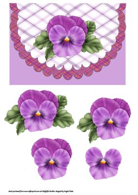 Violet Pansy Mock Envelope Card