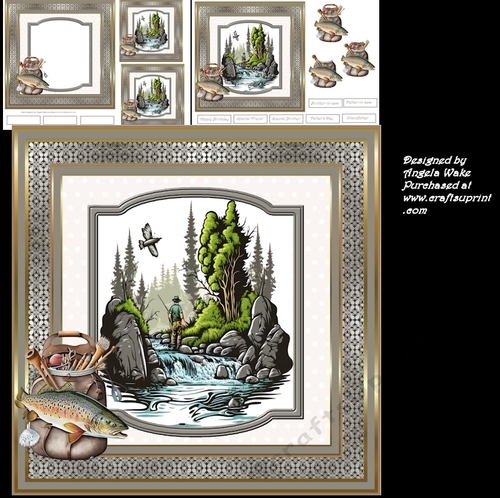 Trout fishing 7x7 card