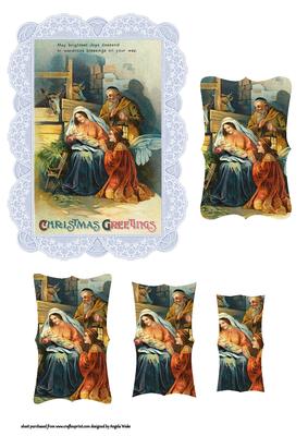 The Nativity Lace Framed Card