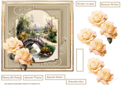 Poetic bridge and roses