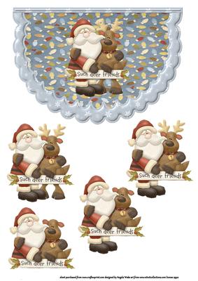 Dear Friends at Christmas Scalloped Card