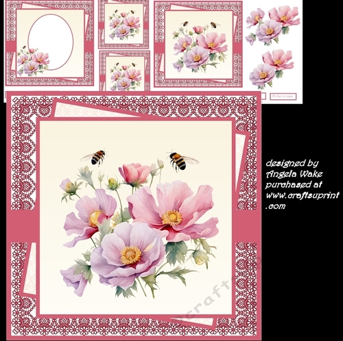 Wild roses 7x7 and decoupage