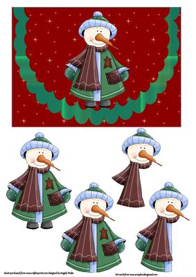 Meet Tim the Snowman, He is a Friend of Tom, Scallop Card Fr