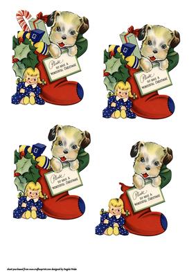 Puppy in the Christmas Stocking