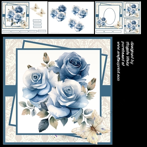 Blue rose 7x7