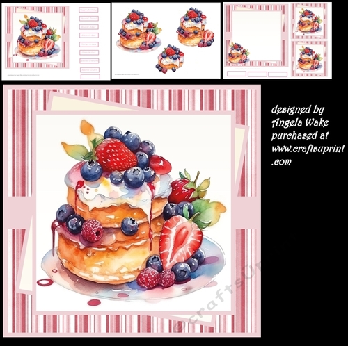 Birthday treat 7x7, decoupage, insert and toppers
