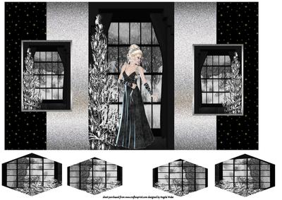 A White Christmas Through the Window Fold Back