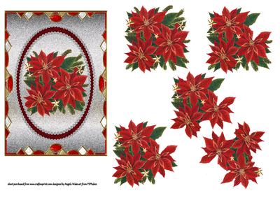 Cameo of Poinsettias Card Front