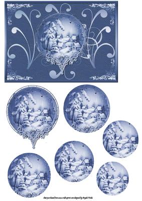 Village in the Snowglobe Card