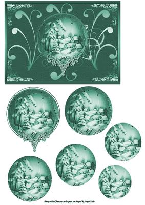 Snowglobe Village in Green
