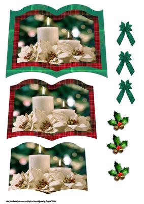White Poinsettias and White Candle Book