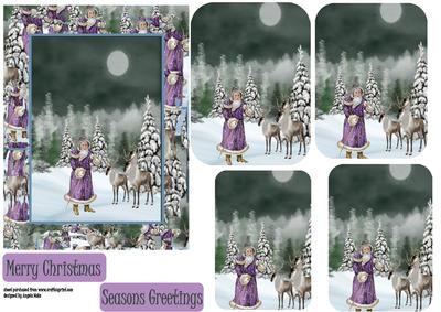 Santa Tends His Reindeer