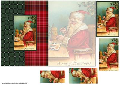 Santa at Work Fold Back Card