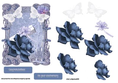 Blue Rose and Gift Card Front
