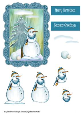 A Snowman with Class Framed in Lace